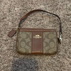 Coach Brown Clutch Signature Wristlet